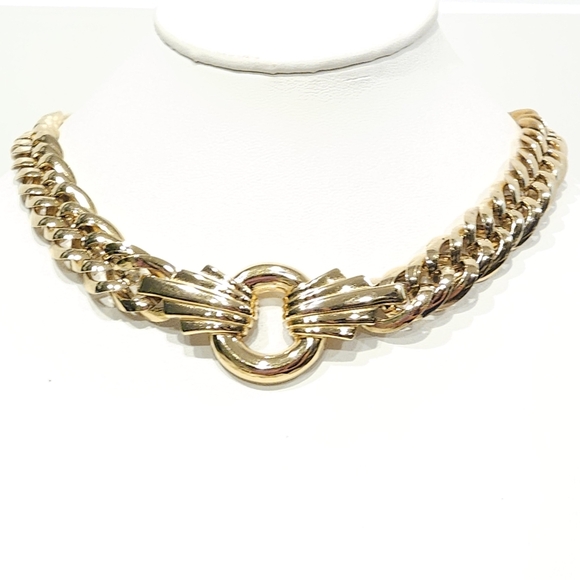 Givenchy Vintage Gold Chunky Chain Necklace 17" Signed Givenchy 1977 - Picture 16 of 16